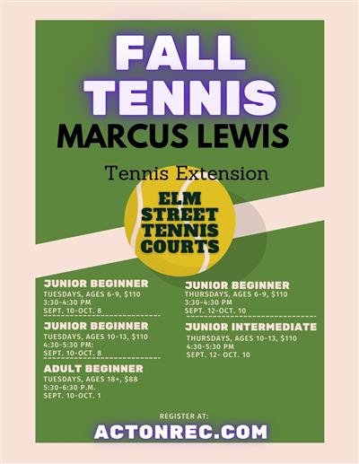 Fall Tennis Programs with Marcus Lewis